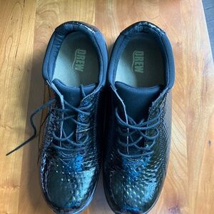 DREW Tulip Therapeutic Walking Shoes Glossy Black Footwear